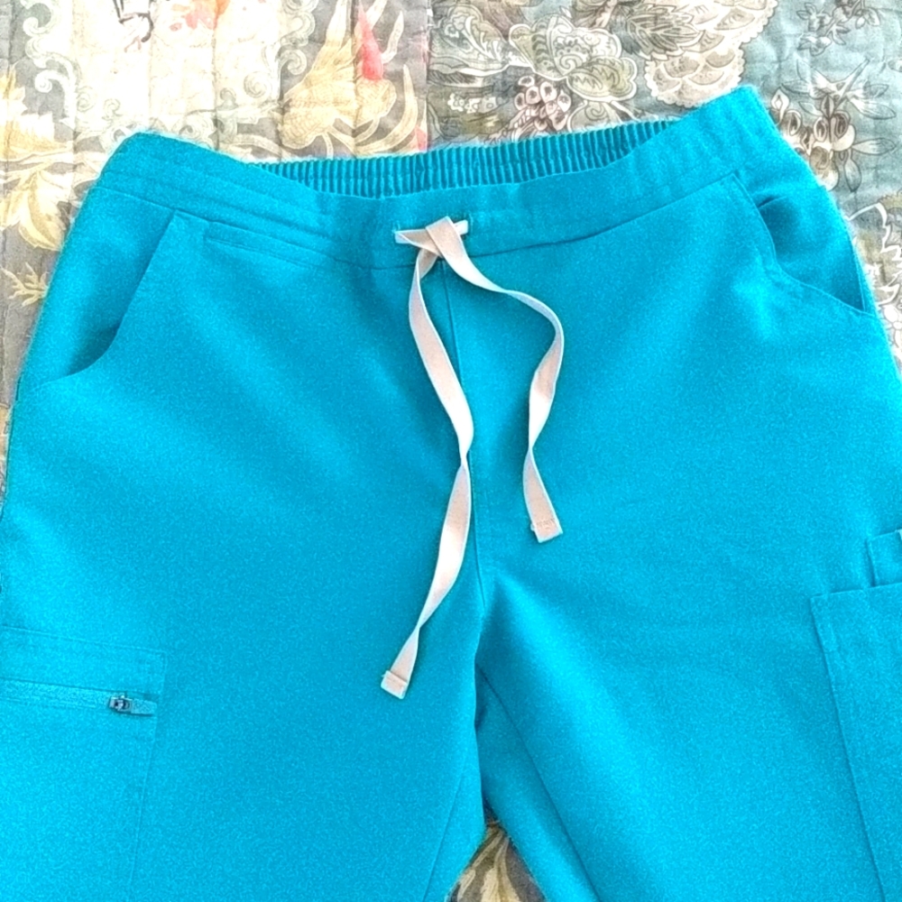 Figs Yola Skinny Scrub Pants Teal Size Small